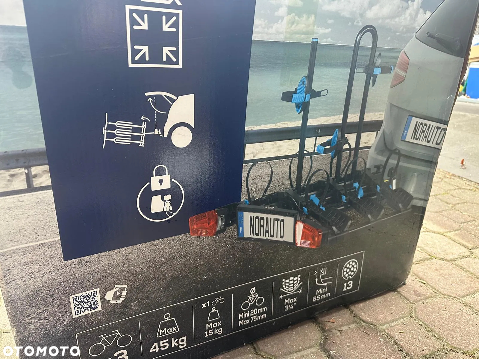 Norauto na 3 rowery na hak odchylany na klucz - 9