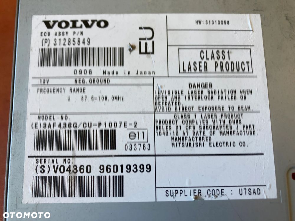 Radioodtwarzacz radio z nawigacją  Volvo 31285849 - 4
