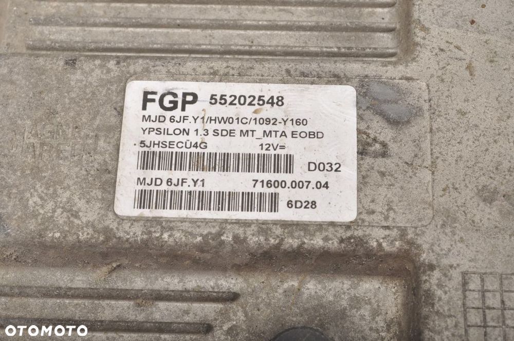 LANCIA YPSILON 1.2 8V STEROWNIK SILNIKA 55202548 - 4