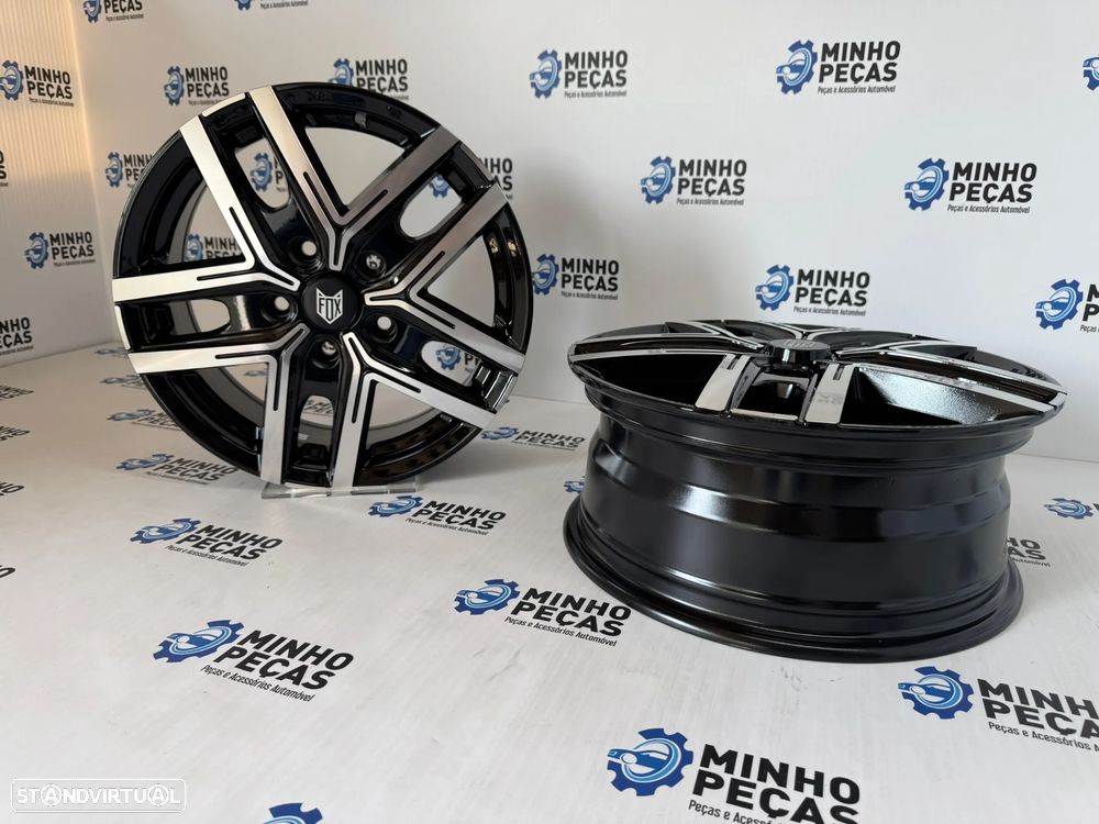 Jantes Fox WX5 em 16x6.5 (5x118) Preto Polido - 5