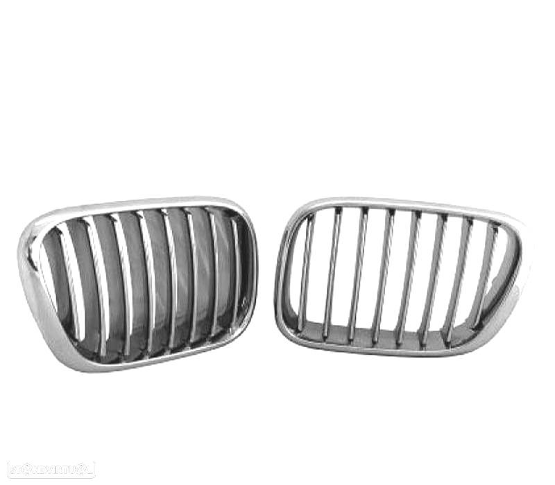 GRELHAS FRONTAIS BMW X5 99-03 CROMADAS - 3