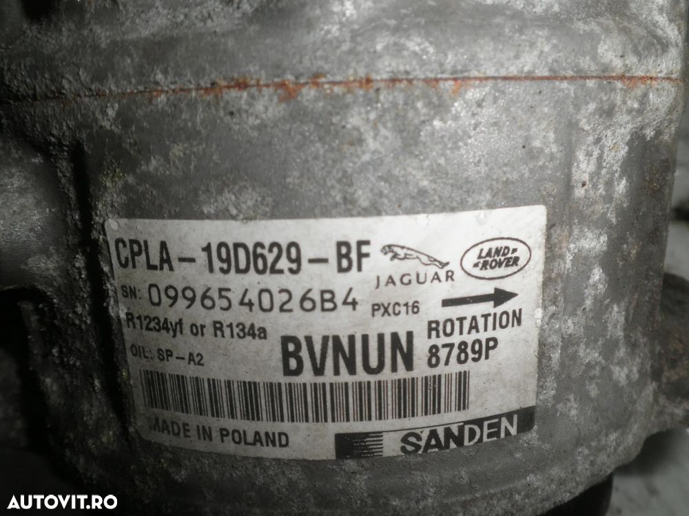 Compresor AC Range Rover Evoque , Discovery Sport, Jaguar XF, 2.0 D CPLA-19D629-BF CPLA19D629BF - 3