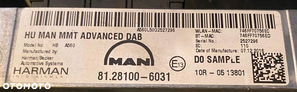 RADIO MAN NOWY MODEL EURO 6 81.28100-6031 - 6