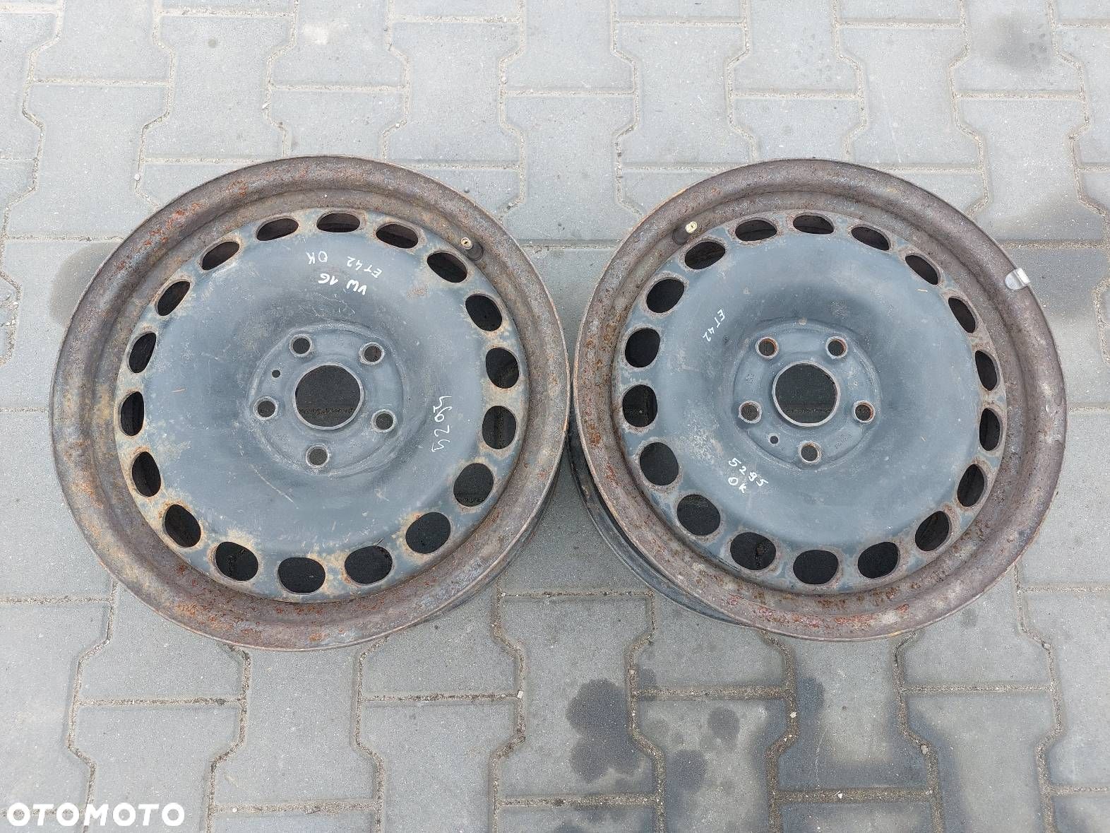 FELGI STALOWE 2 SZT 5X112 6.5JX16 ET42 FI57.1 VOLKSWAGEN  KBA 43930 - 1