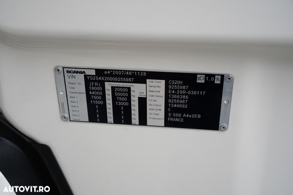 Scania S 500 / RETARDER / FULL AIRMATIC / ANVELOPE 100% - 34