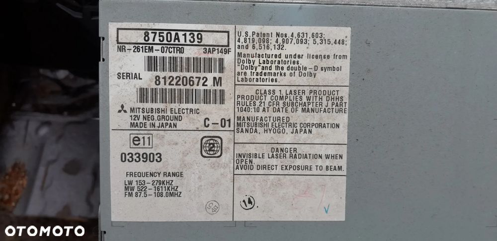 CITROEN C-CROSSER PEUGEOT 4007 OUTLANDER RADIO CD NAWIGACJA DVD 8750A139 - 3