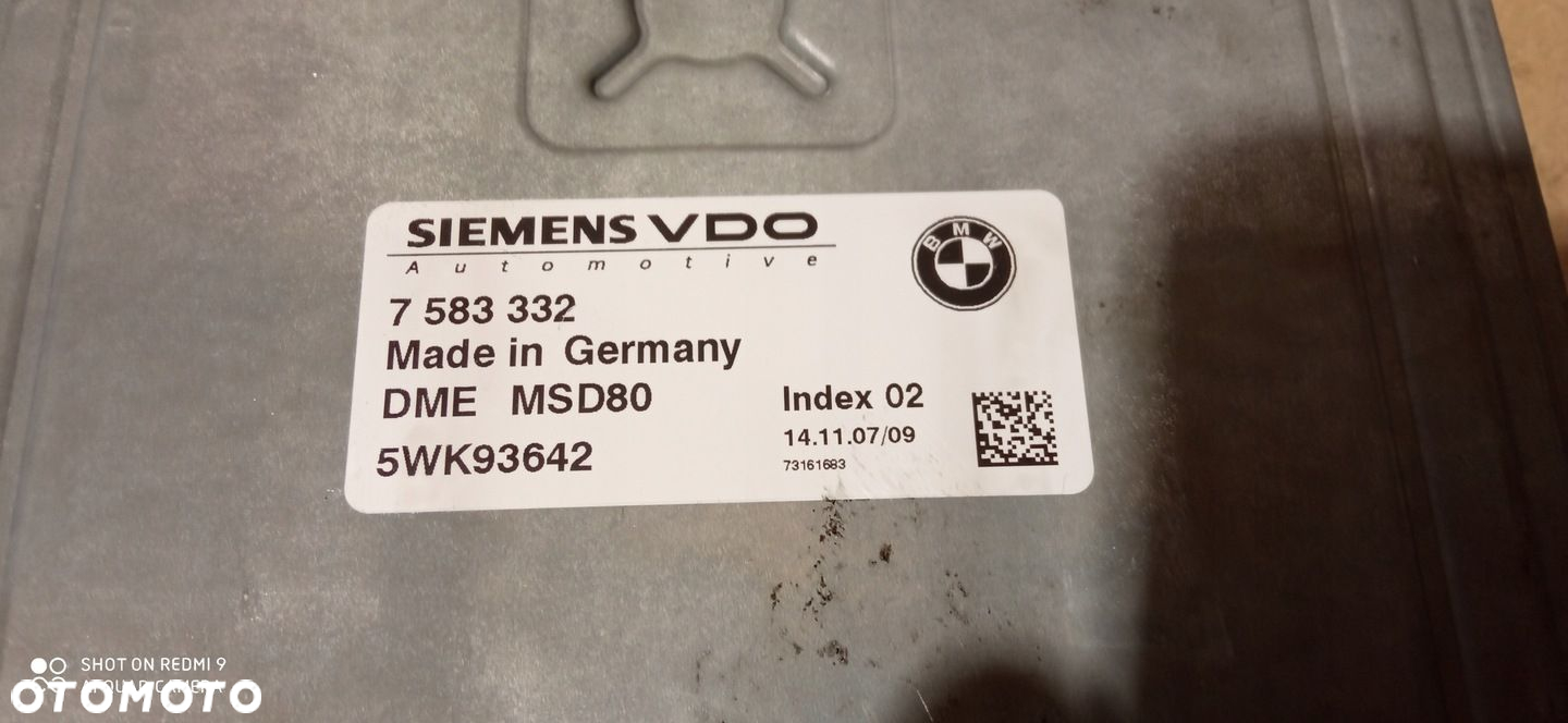BMW E60 E71 E90 MODUŁ KOMPUTER sterownik SILNIK DME N53 N54 7583332 - 2