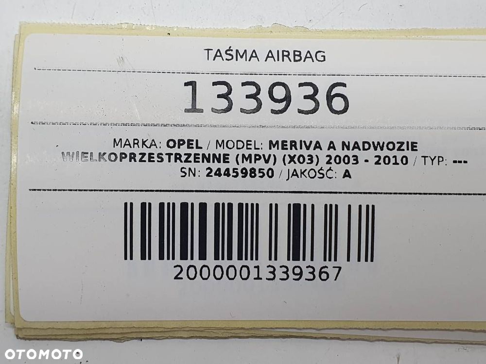 TAŚMA AIRBAG OPEL MERIVA A 24459850 EUROPA - 5