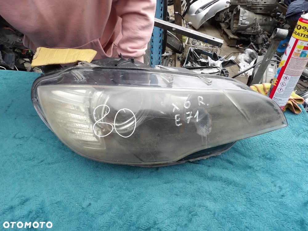 BMW - E71,X6 - XENON - BRAK UCHWYTU - PĘKNIĘTW SZKŁO - PRAWA LAMPA PRZEDNIA - UK - 7179934 - 1