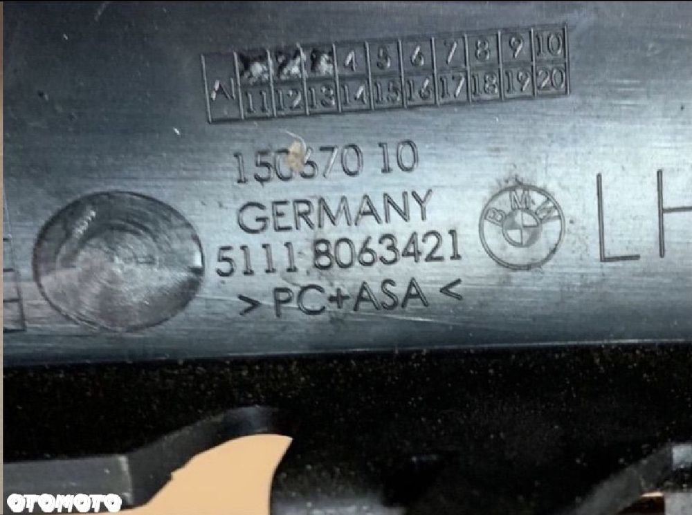 8063421 kratka wlotu zderzaka lewa bmw 5 g30 g31 - 3
