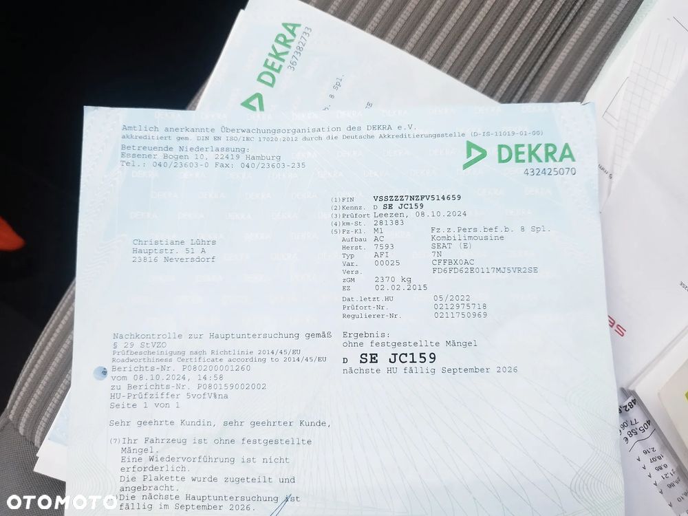 Seat Alhambra 2.0 TDI (Ecomotive) Start & Stop DSG Reference - 40