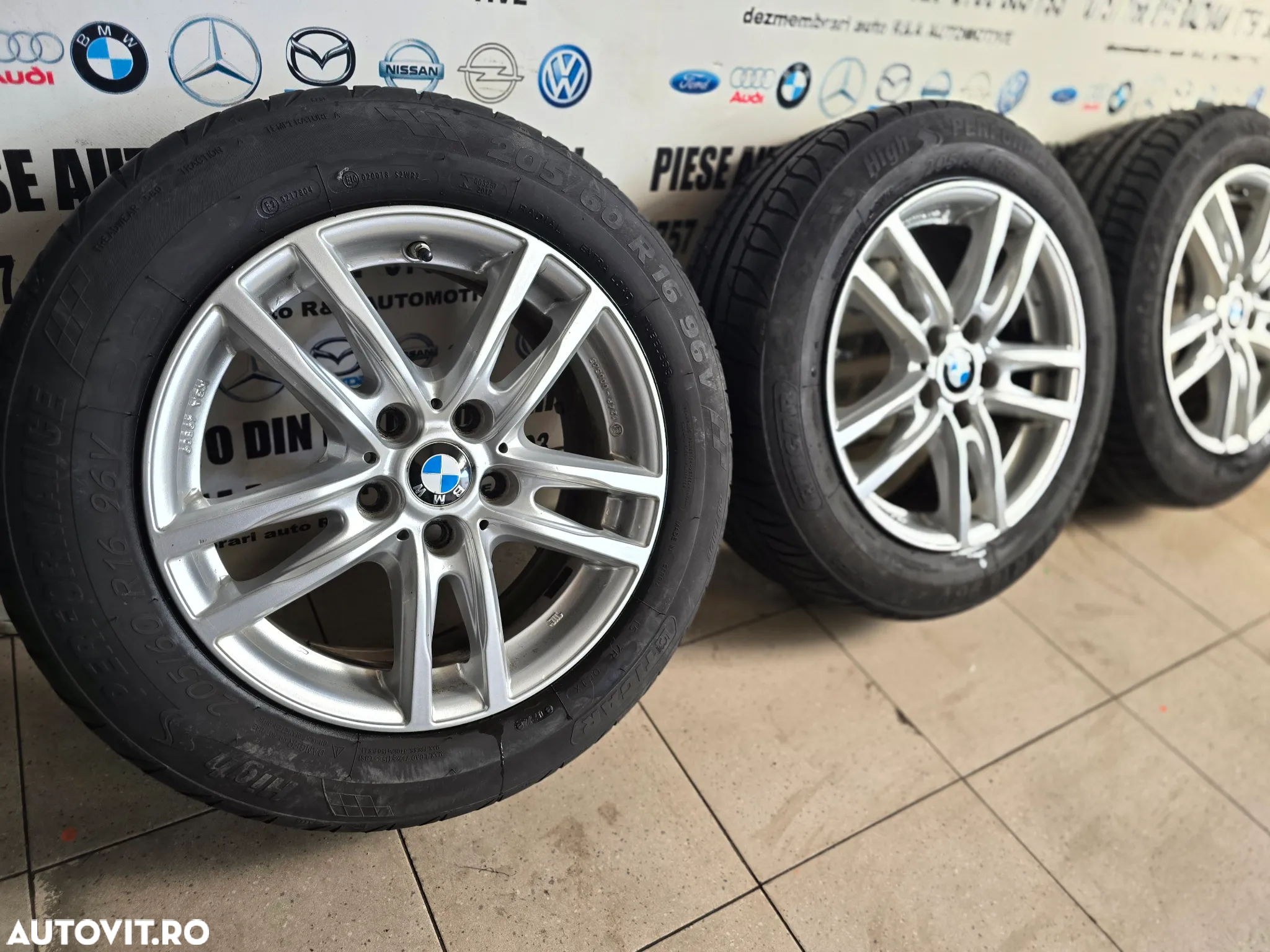 Set Jante Aluminiu Bmw F45 F46 Seria 2 X1 X2 F39 F48 5x112 205/60R16 Anvelope Vara F Bune - 7