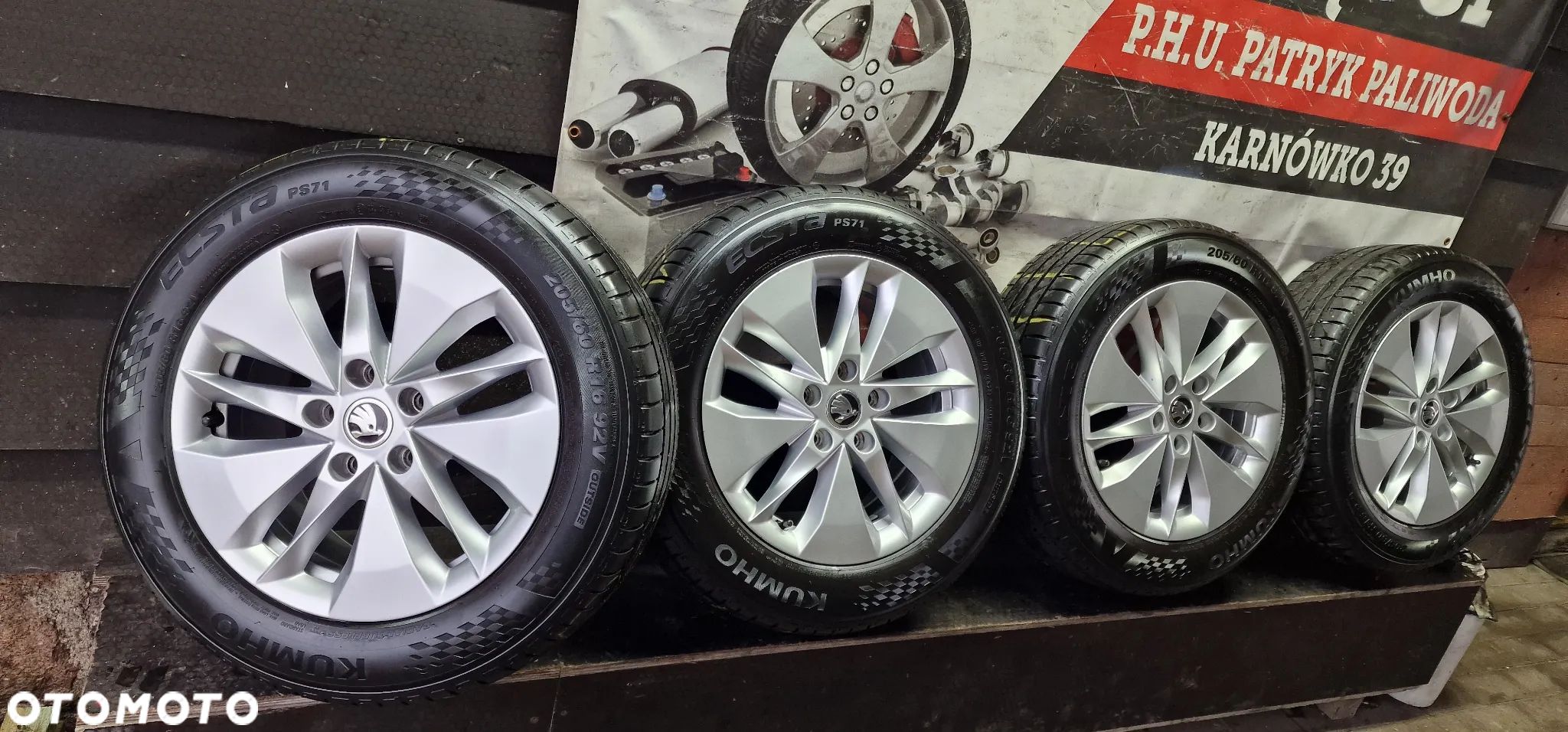 ALUFELGI +OPONY LETNIE Kumho 205/60 16" 5X112 ET46 SKODA OCTAVIA III IV - 1