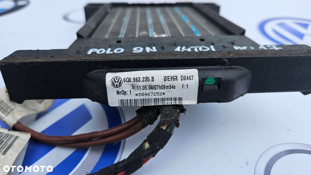 VW Polo 9N Skoda Fabia I 6Y  Grzałka elektryczna dodatkowa nagrzewnica 6Q0963235B - 2