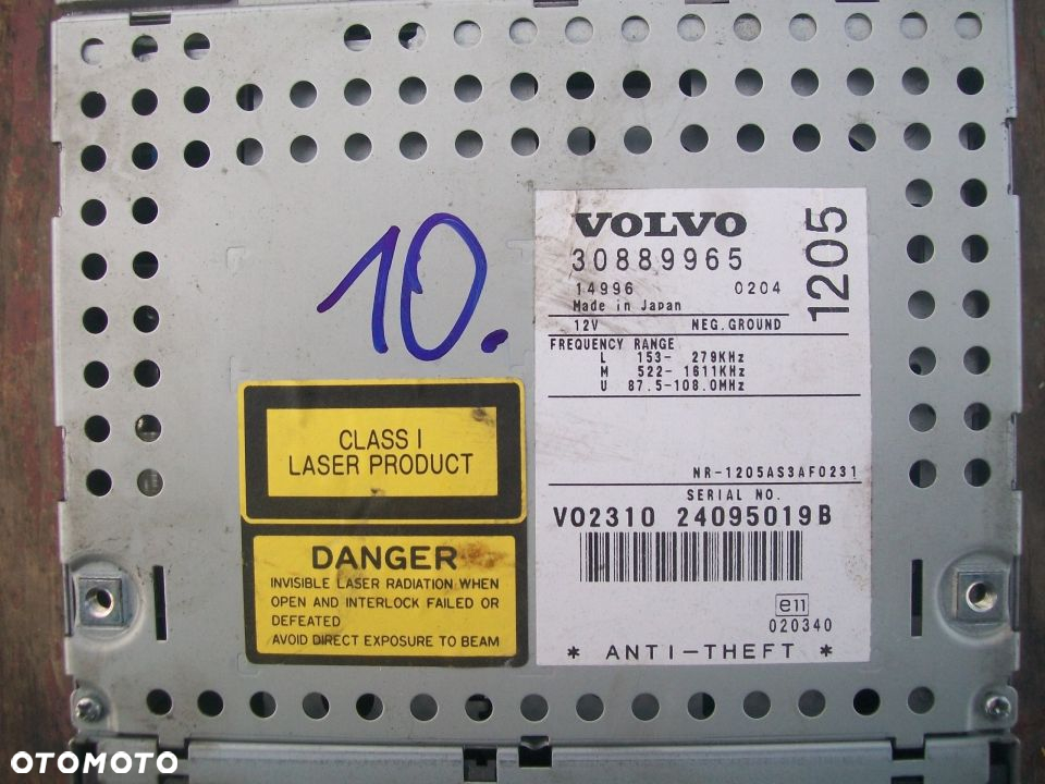 Radio Volvo S40 V40 30889965 - 3