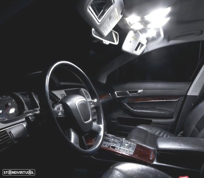 KIT COMPLETO 18 LAMPADAS LED INTERIOR PARA AUDI A6 S6 RS6 C6 AVANT 05-11 - 4