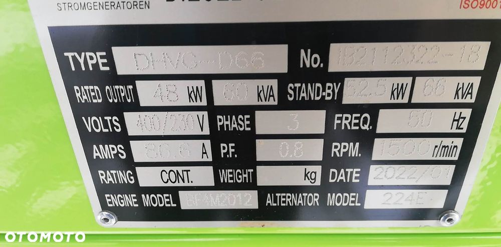 Agregat prądotwórczy  HAAN DHVG-D66 60 20 30 40 50 kW DEUTZ 67500 zł netto - 13