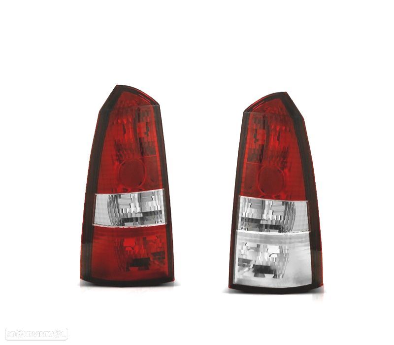 FAROLINS TRASEIROS FORD FOCUS SPORTWAGON 98-04 VERMELHO BRANCO - 1
