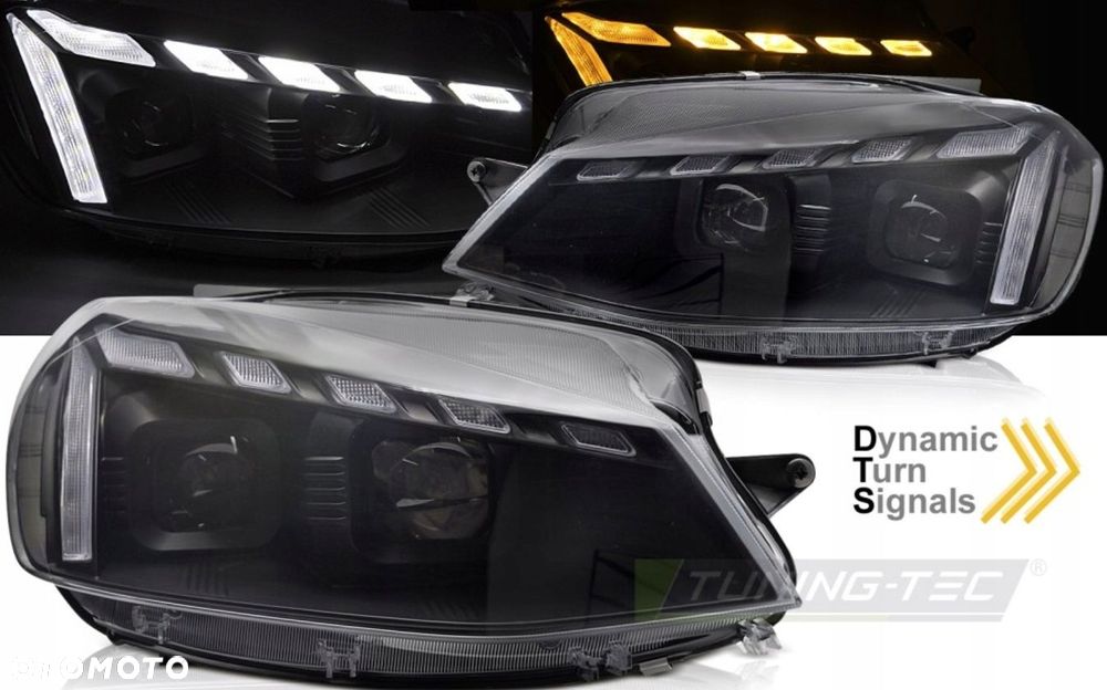 Reflektory Lampy Diody Soczewka Czarne Black VW Golf VII 7 5g0 Lift 2017-19 - 2