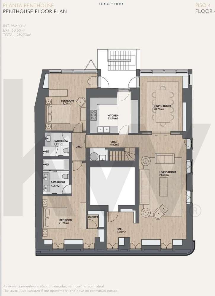 Duplex T4 - Pisos 4/5 -  Novo - 290 m2  - Vista Rio - Rua Miguel Lupi, - Grande imagem: 3/22