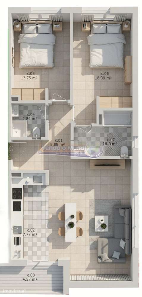 Apartamento T2 em Benavente (B664) - Grande imagem: 5/10