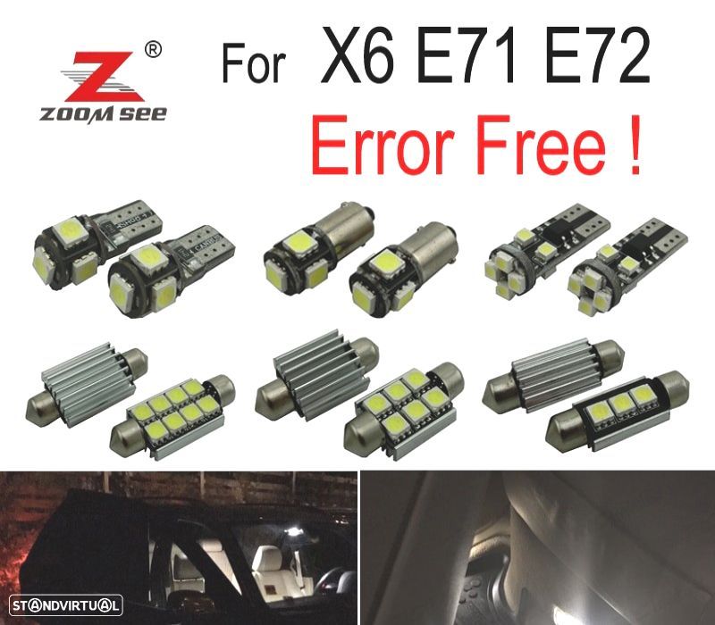 KIT COMPLETO DE 22 LÂMPADAS LED INTERIOR BMW X6 E71 E72 M XDRIVE35I XDRIVE50I ACTIVEHYBRID 2008 -20 - 1