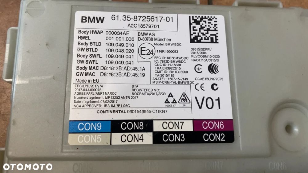 BMW M5 F90 G30 MODUŁ STEROWNIK KOMFORTU BDC 8725617 - 3