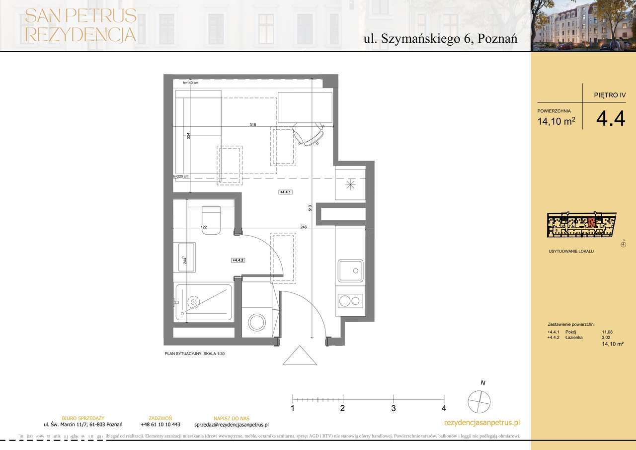 1-pokojowe mieszkanie 14m2 Bez Prowizji - Pełny obrazek: 2/10