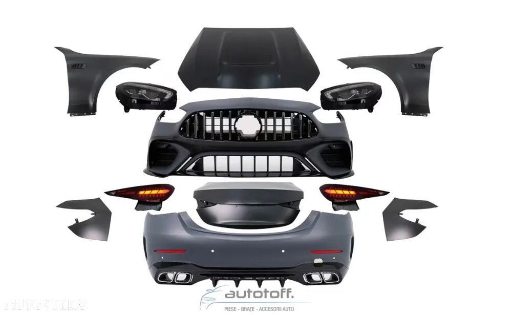Pachet exterior compatibil cu Mercedes C-Class W205  (2018-2022) Conversie la W206 C63 Design - 1
