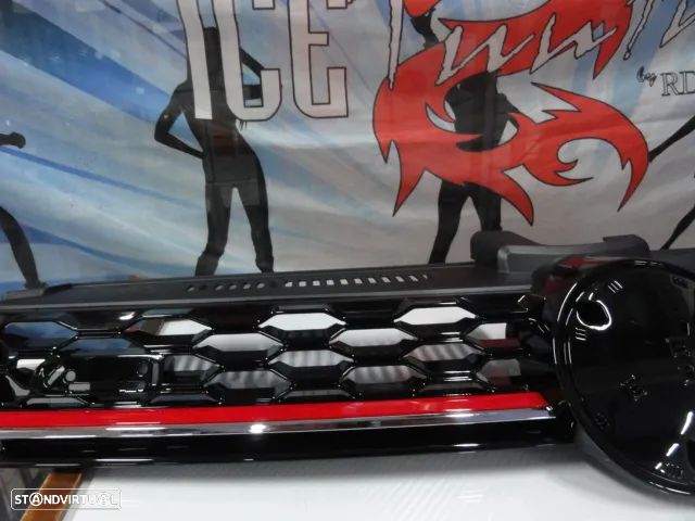 Grelha frontal em plástico abs com espaço para o símbolo VW golf 7.5 17-20 GTI LOOK em preto piano brilhante. - 4