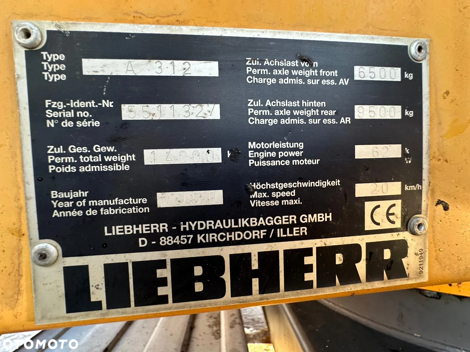 Liebherr Liebherr A312 koparka kołowa, 2000rok, 84KM - 14