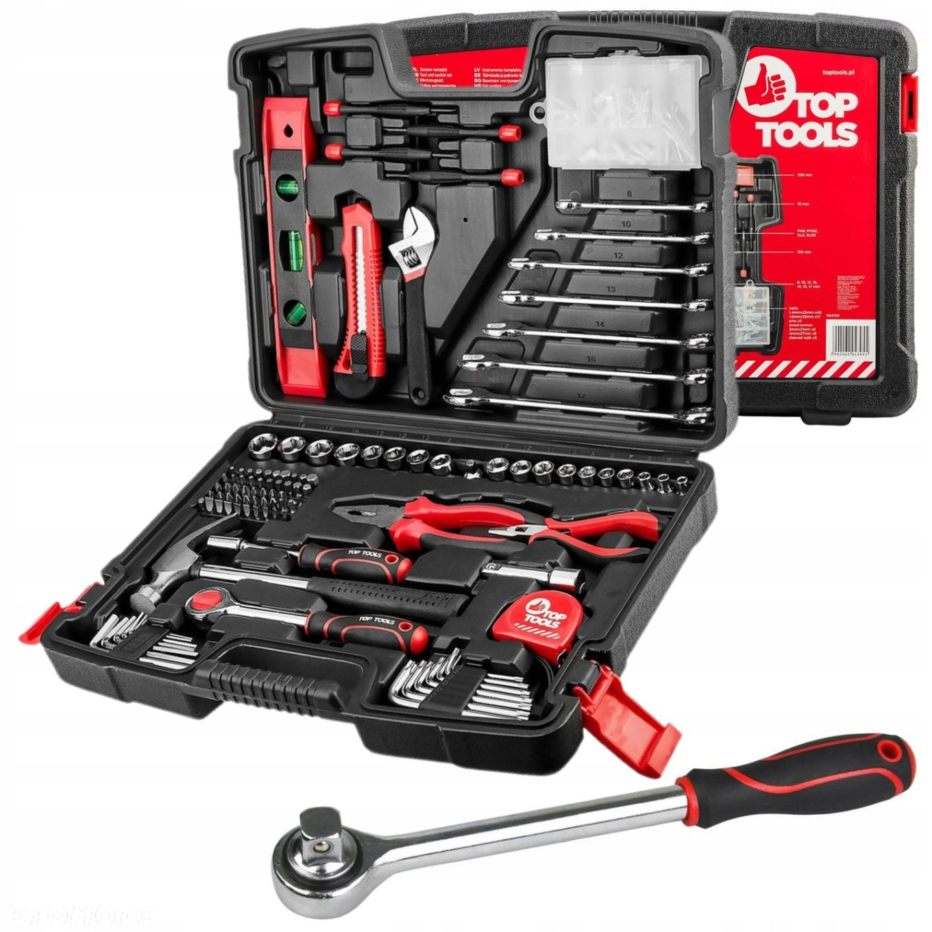ZESTAW KLUCZE NASADOWE 1/4" 3/8" 194EL NARZĘDZI WALIZKA 38D545 TORX NASADKI - 14