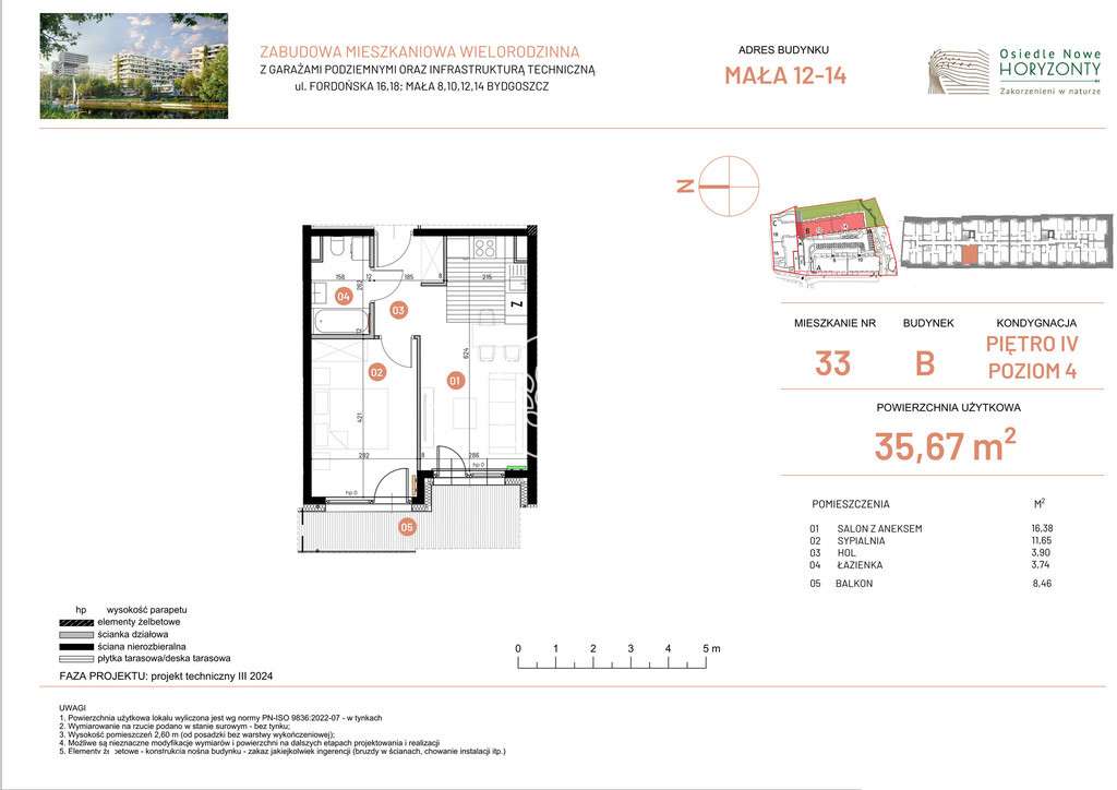 BLISKO BULWARÓW | Nowe 2 pokoje 36m2 | 4. piętro