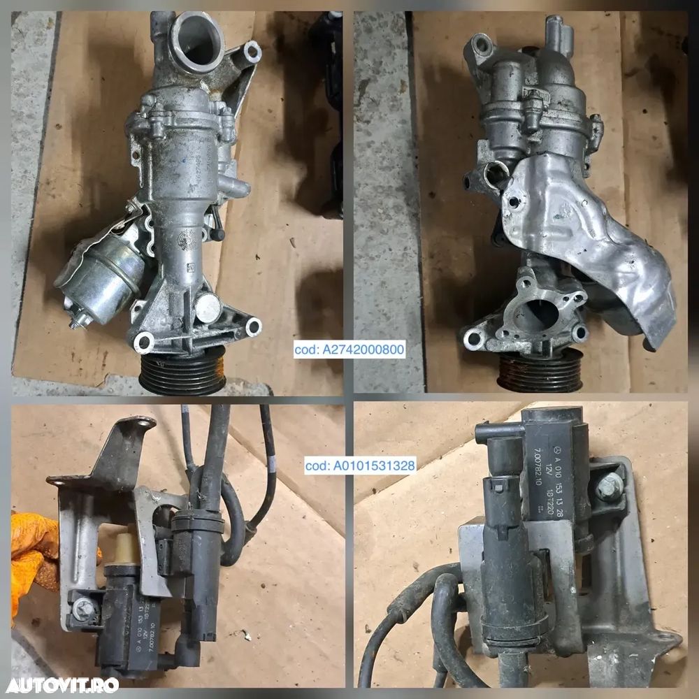 Anexe motor mercedes 274 benzina W212 pompa de apa galerie admisie alternator electromotor rampa injectoare pompa inalta presiune compresor instalatie electrica motor - 2