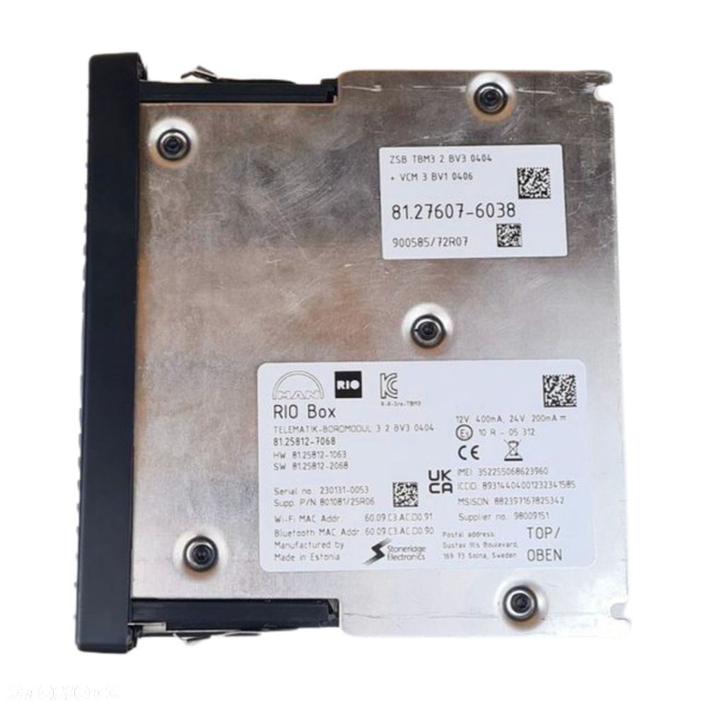 MODUŁ POKŁADOWY TELEMATIK 3 2 BV3 0404 + VCM 3 BV1 0406 81.27607-6038 - 2