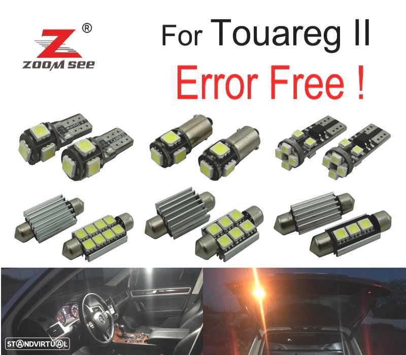 KIT COMPLETO DE 23 LÂMPADAS LED INTERIOR PARA VOLKSWAGEN VW TOUAREG II 7 P 7P5 7P6 2010 + - 1