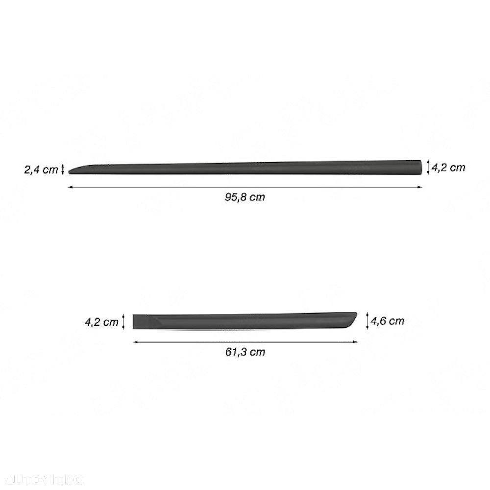 Set bandouri usi laterale Suzuki SX4 2006-2013, Honda Jazz / Fit 09.2015-, Mitshubishi ASX (GA) 01.2010-, Kia Sportage (QL) 09.2015-, partea dreapta fata/spate (2buc), negre, lungime 95, 8/61, 3 cm - 1