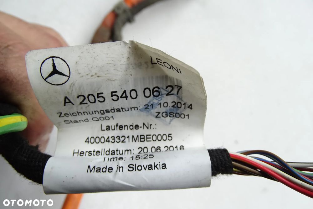 Mercedes C Klasa W205 Hybryda Gniazdo ładowania Kabel A2055400627 - 4
