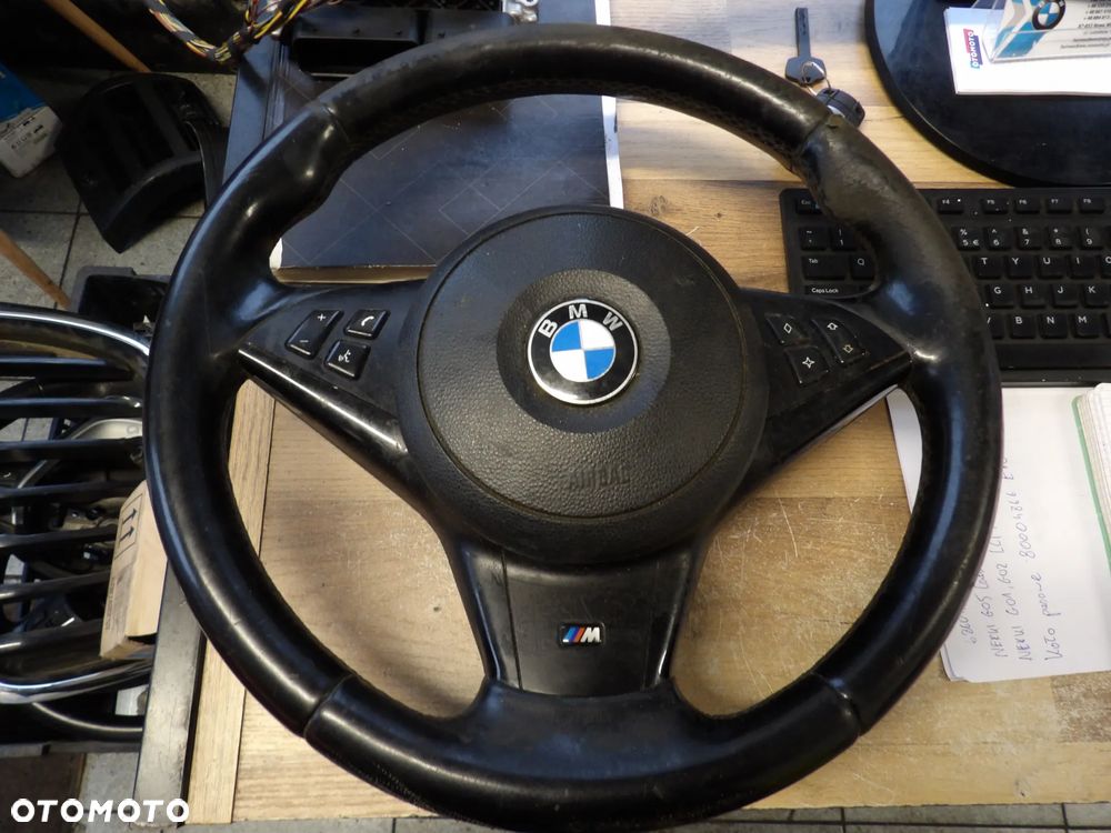 BMW - E60,E61.E63,E64 - M PAKIET - LCI - KIEROWNICA MULTIFUNKCYJNA Z PODUSZKĄ AIRBAG - DO OBSZYCIA - KOMPLET - 1