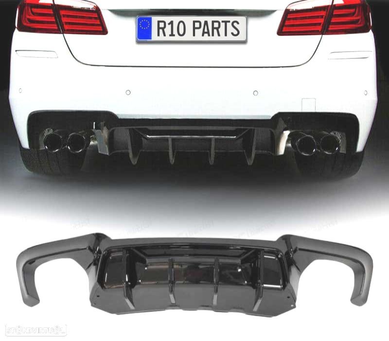 DIFUSOR BMW F10 F11 LOOK M COMPETITION PRETO BRILHANTE - 1