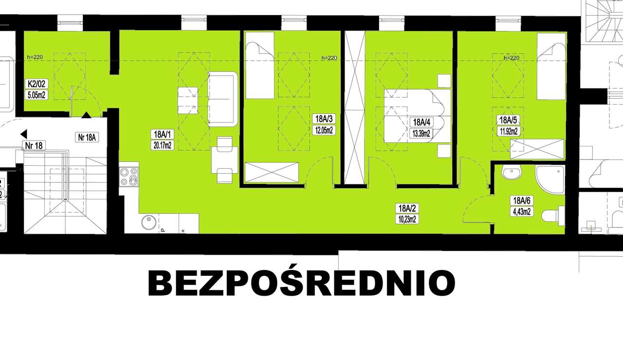BEZPOŚREDNIO – (9.378/m2) 4 pokoje, kuchnia, 90,53m2.