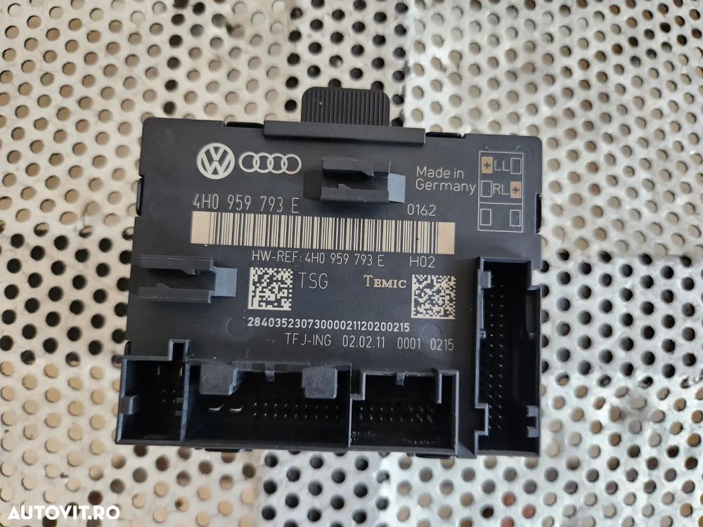 Modul Confort Usa Portiera Fata Spate Audi A8 4H D4 An 2010-2011-2012-2013-2014-2015-2016-2017 Cod 4H0959795B 4H0959792F 4H0959793E Dezmembrez Audi A8 4H D4 3.0 Tdi Quattro Motor CDT Cutie MXU Volan Stanga - Dezmembrari Arad - 5