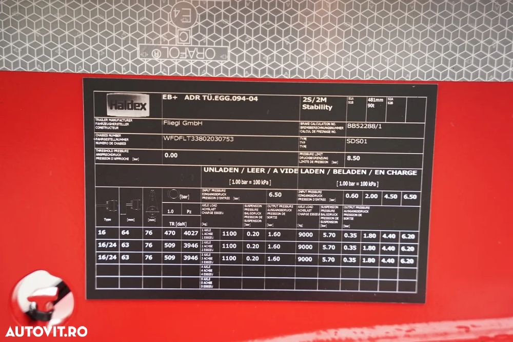 Fliegl / SEMIREMORCĂ CONTAINER / PENTRU TOATE CONTAINERELE / UNIVERSAL / EXTENSIBILĂ FAȚĂ ȘI SPATE / AXĂ RIDICABILĂ / AXE SAF / - 23