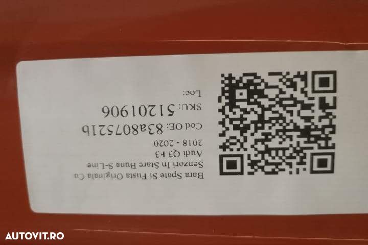 Bara Spate Si Fusta Originala Cu Senzori In Stare Buna S-Line Audi  Q3 - 8