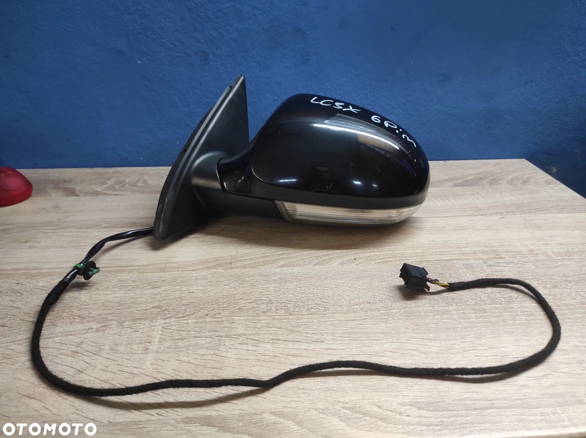LUSTERKO LEWE BOCZNE KIEROWCY VW PASSAT B6 6 PIN ELEKTRYCZNE LC9X CZARNE WYSYŁKA !!!!! - 1