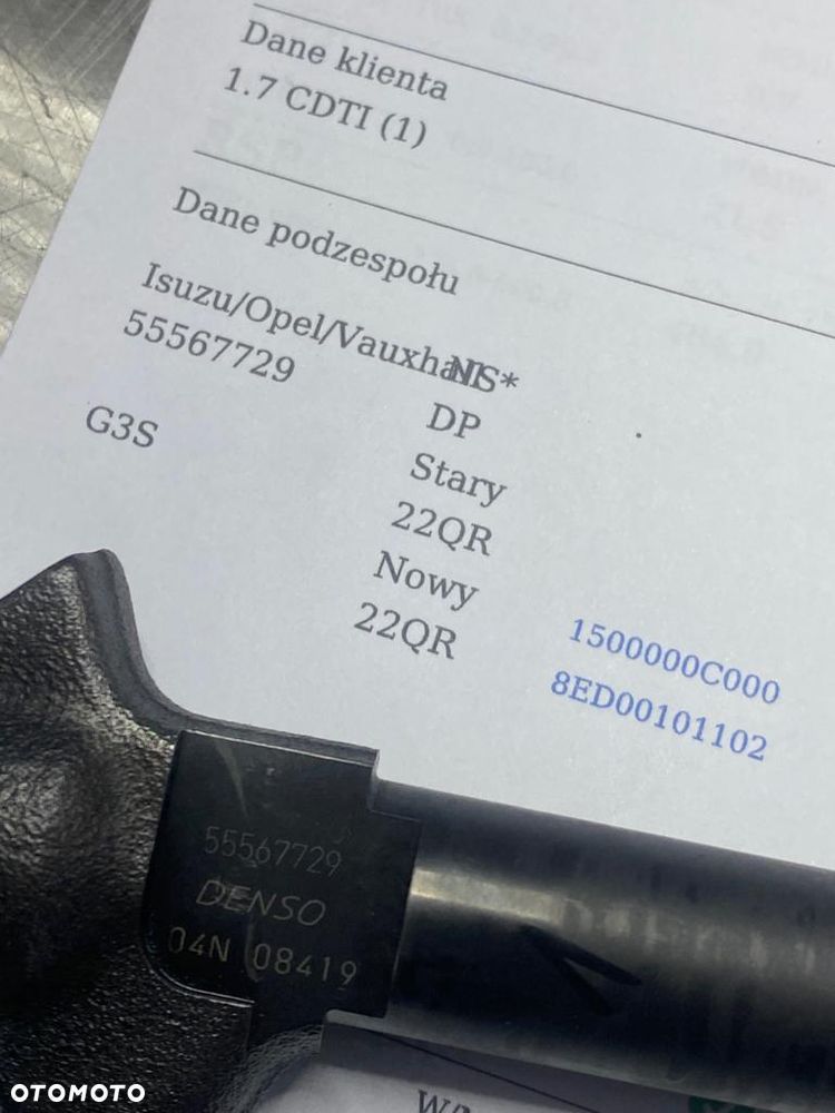 WTRYSKIWACZ TEST 1.7 CDTI 55567729 WTRYSK SPRAWDZONE IMA OPEL MOKKA ASTRA MERIVA ZAFIRA - 2