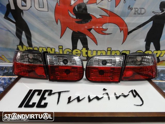 Faróis / farolins Honda Civic 92-95 2 / 4 portas vermelho / cristal. - 1