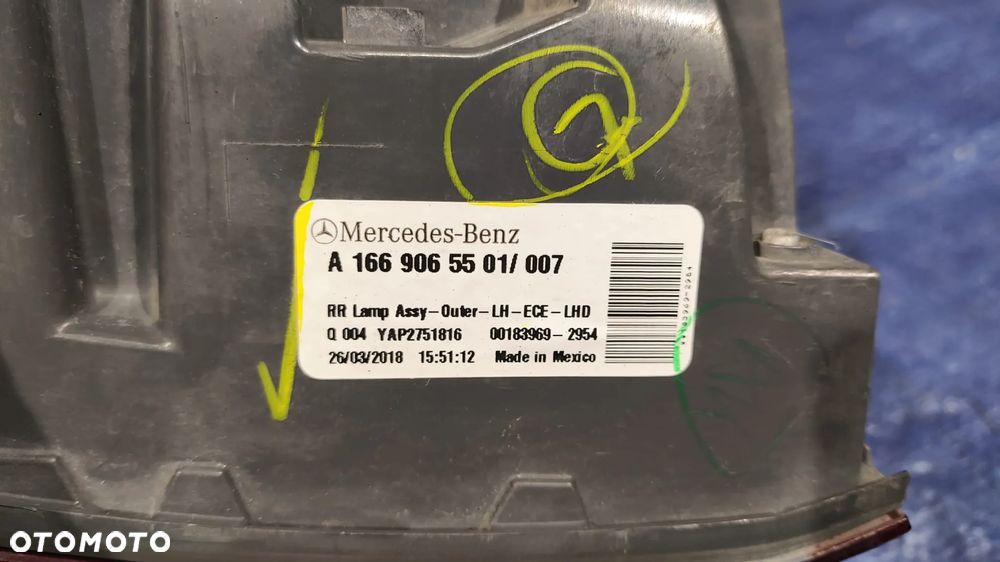 LAMPA LED LEWY TYŁ ORYGINALNA A1669065501 EUROPA MERCEDES GLE W166 - 6