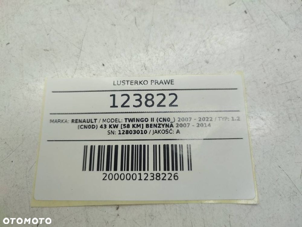 LUSTERKO PRAWE MANUALNE RENAULT TWINGO II EU - 10