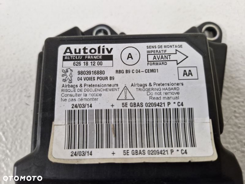 BERLINGO PARTNER II III MODUŁ SENSOR AIRBAG PODUSZEK POWIETRZNYCH 9803916880 - 2